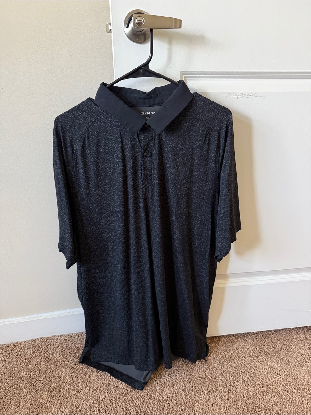 Men's Black Heather Polo Shirt - Performance Blend under armour golf